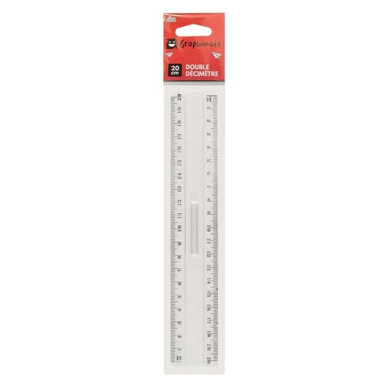 Règle graduée 20 cm (en plastique plat)